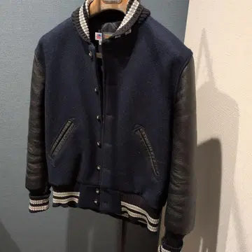 SKOOKUM 바시티 자켓 32 네이비 블랙