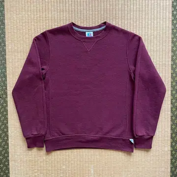 러셀 애슬레틱 맨투맨 앞 V 가제트 버건디 무지