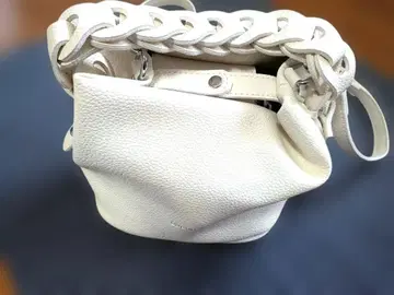 2way 스퀘어 가죽 스몰 편직 핸들 백