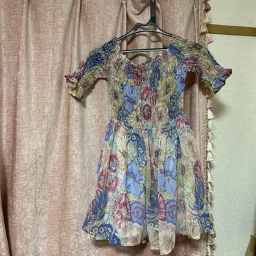 꽃무늬 반팔 미니 원피스/S size