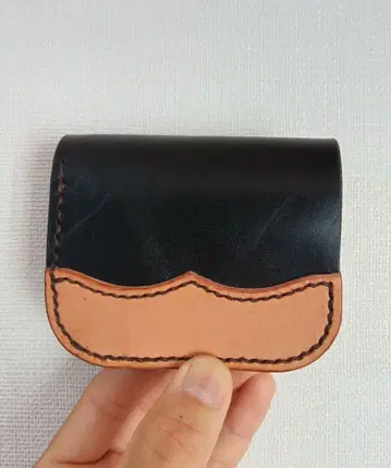 핸드메이드 이단 접이식 가죽 지갑