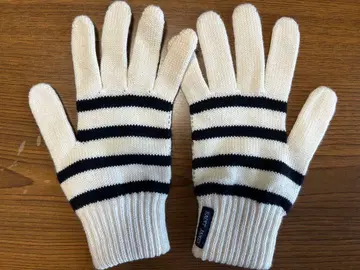SAINT JAMES 스트라이프 장갑 아이보리/블랙