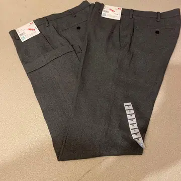 UNIQLO 감동 팬츠 그레이 85cm 밑단 더블 3.5cm 새상품 2개