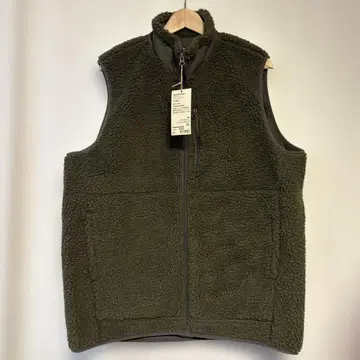 MUJI 올리브 그린 보아 플리스 베스트 XL