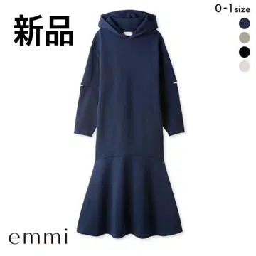 택 포함 새상품 emmi 에미 후디 컷 원피스 네이비 0