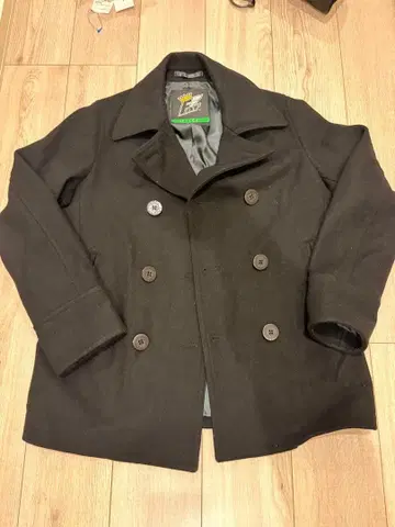 FAT 블랙 울 혼방 피코트