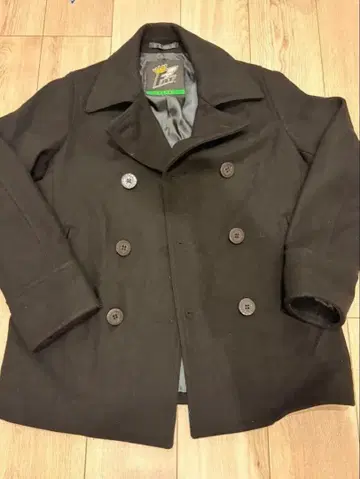 FAT 블랙 울 혼방 피코트