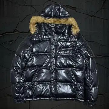 y2k 퍼 다운 자켓 기믹 헤이세이 그런지 오빠 갸루 광택