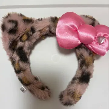 USJ 유니버셜 레오파드 무늬 핑크 키티 머리띠