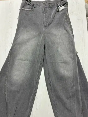 GRANCY 그레이 와이드 레그 데님 팬츠