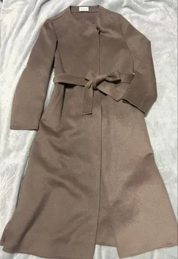 PLST 벨트 포함 울 롱 코트 그레이지 L