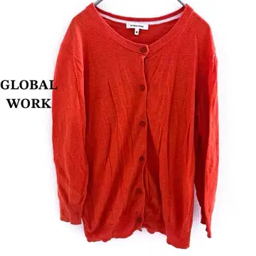 글로벌 워크 린넨 오렌지 가디건 M