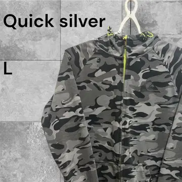 퀵실버 방풍 카모플라쥬 자켓 블랙 블랙 그레이 썸홀