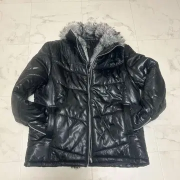 미사용급 인기 스피나치 퍼 다운 자켓 L 블랙 Y2K