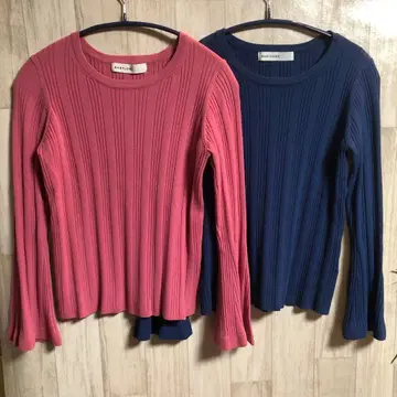 BABYLONE 리브 니트 긴팔 2색 세트