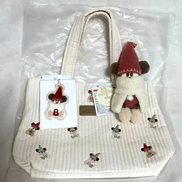 릴린린 토트백 빨간색 키체인 인형 배지