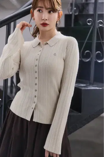 미사용 새상품 Herlipto Trois Rib Knit Polo Top