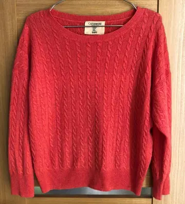 쉽스 캐시미어 100% 루즈핏 케이블 니트 풀오버 스웨터