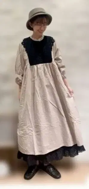 SM2 긴팔 배색 레이스 원피스 08맵 스튜디오 클립 산밸리