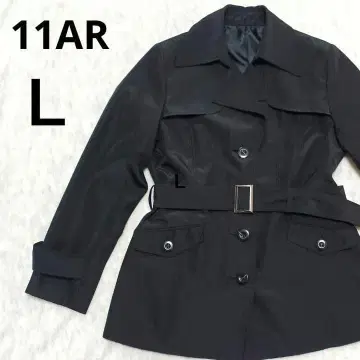 여성용 벨트 트렌치코트 블랙