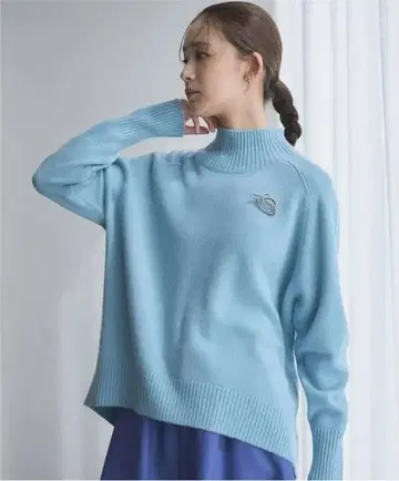 쿠미쿄쿠 울 캐시미어 믹스 하이넥 니트 새상품