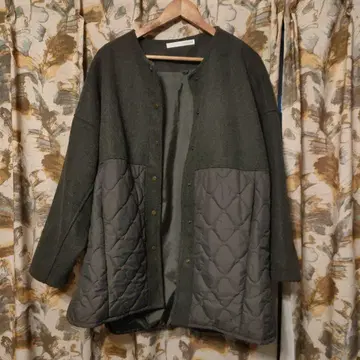 LUPILIEN 나일론 퀼팅 코트 그레이 나츄란