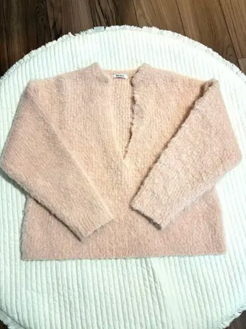 윔 가젯 24AW 믹스얀 V넥 풀오버 니트 핑크