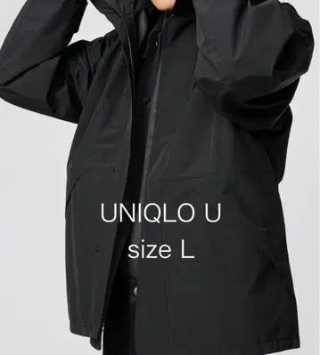 유니클로 U 블록 테크 유틸리티 후드티 L 블랙 UNIQLO U