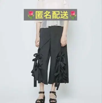 리본 와이드 팬츠