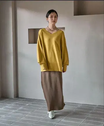 렙심 브라운 새틴 롱 스커트 프리 사이즈