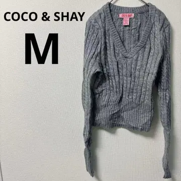 새상품급 COCO & SHAY 여성용 그레이 V넥 스웨터 [ M ]