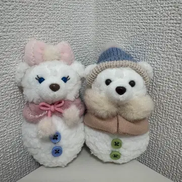 화이트 베어 봉제 인형 2체 세트