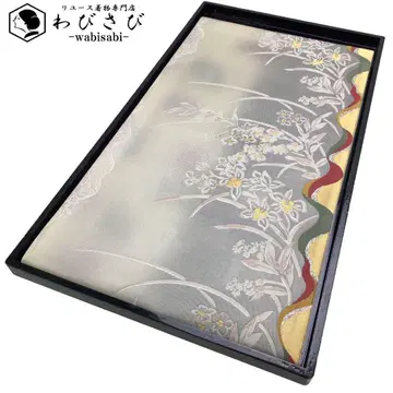 후쿠로 오비 세로 패턴 꽃무늬 금실 그라데이션 O-1912