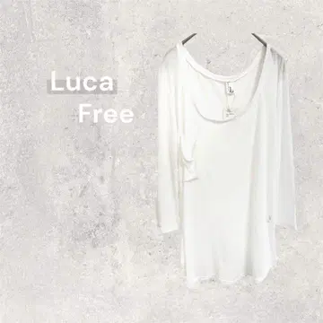 새상품 Luca 티셔츠 7부 소매 긴팔 T셔츠 일본제 화이트