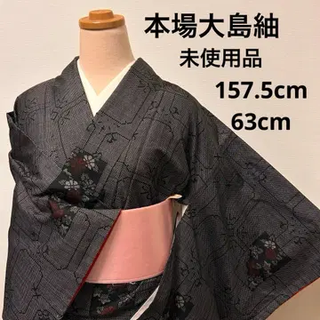 [이중 기모노] 본장 오시마 명주 미사용품 11222
