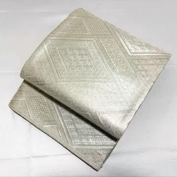 A 사카니시 문양 은사 원톤 순수 실크 전통 후쿠로 오비 포멀 O6