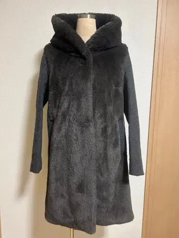 [ audrey and john wad ] 인조 모피 x 울 롱 코트