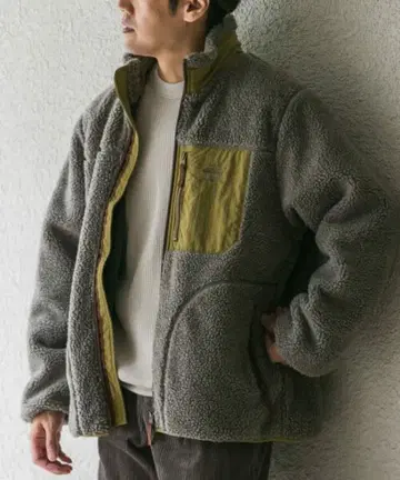 URBAN RESEARCH DOORS 방풍 보아 지퍼 블루종