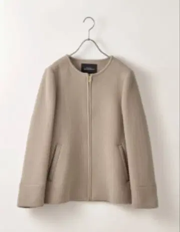 green label relaxing 노카라 지퍼 숏코트 베이지