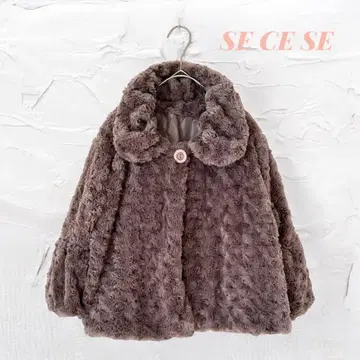 인조 모피 숏 블루종 장미풍 기모 M~L 복슬복슬 귀여운