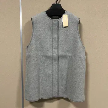 [ 미사용 ] studio CLIP 니들 펀치 크루넥 베스트 그레이 F