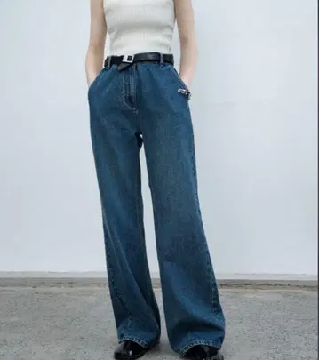 [ EKCOOKIES ] 내로우 와이드 스트레이트 데님 팬츠