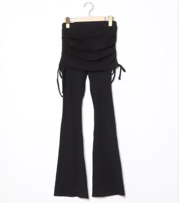 EMODA 레이어 스커트 핏 플레어 팬츠 블랙 에모다 세트 판매