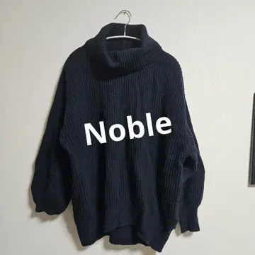 NOBLE 네이비 오버사이즈 터틀넥 스웨터 프로필 필독