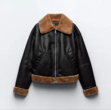 ZARA 가죽 퍼 무스탕 자켓