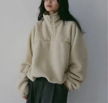 [ 새상품급 ] aunke 앙누크 보아 블라존 보아 하프 지퍼