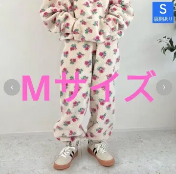 M 사이즈 시마무라 ayano 콜라보 꽃무늬 보아 팬츠