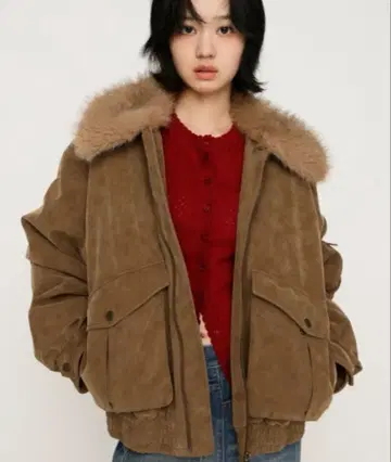 [ SLY ] 워시드 퍼 블루종 베이지