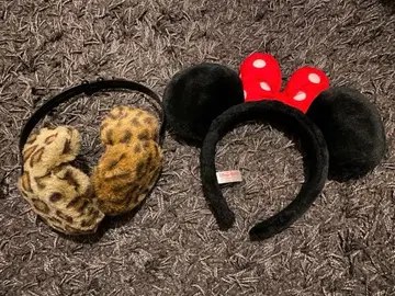 디즈니 레오파드 무늬 귀도리 머리띠