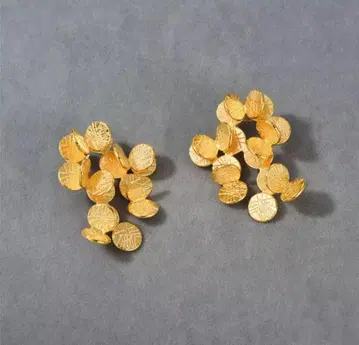 골드 텍스처 빈티지 스타일 귀걸이 35mm x 45mm